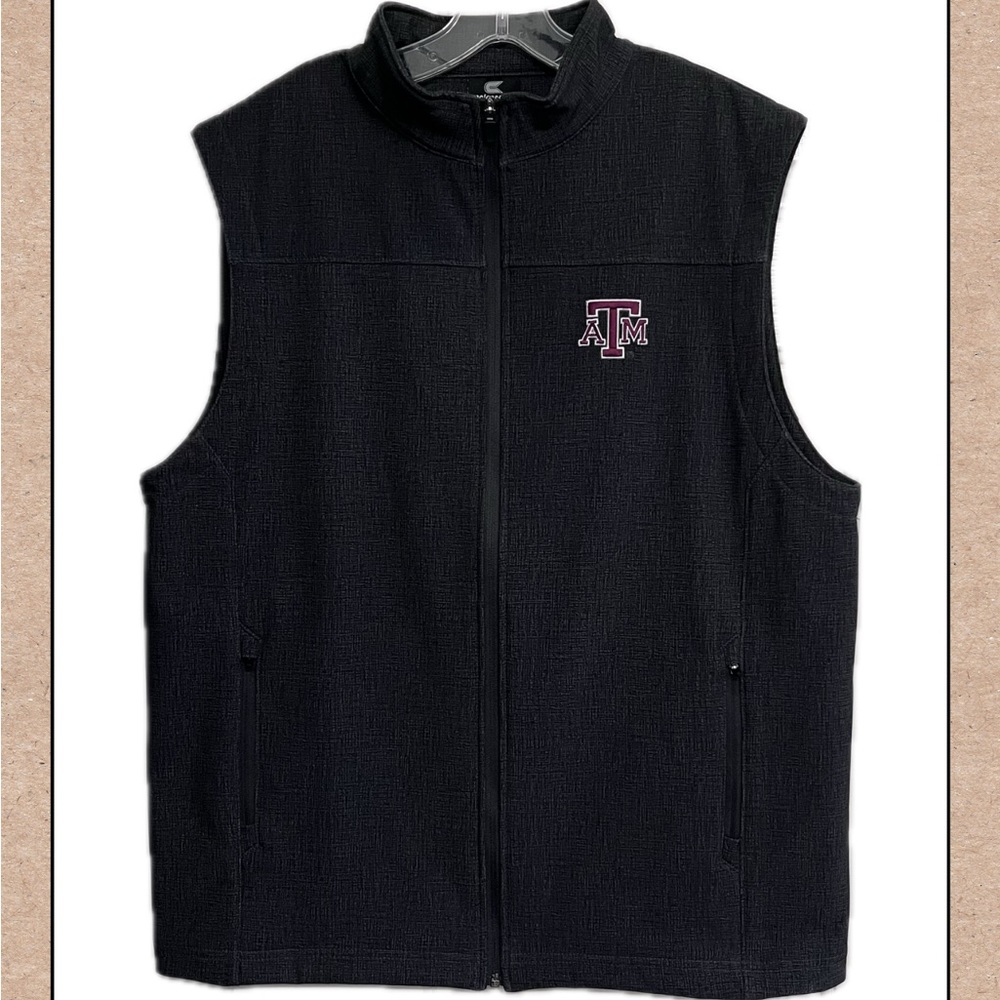 Colosseum Charcoal Texas A&M Aggies Full-Zip Vest Patterned Spandex Large